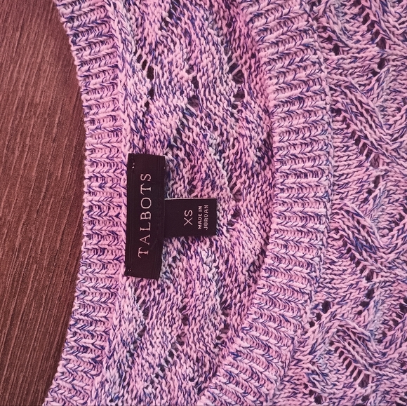 Talbot's ladies blue/white Knit Crew Neck Sweater (Size XS) - Picture 8 of 9